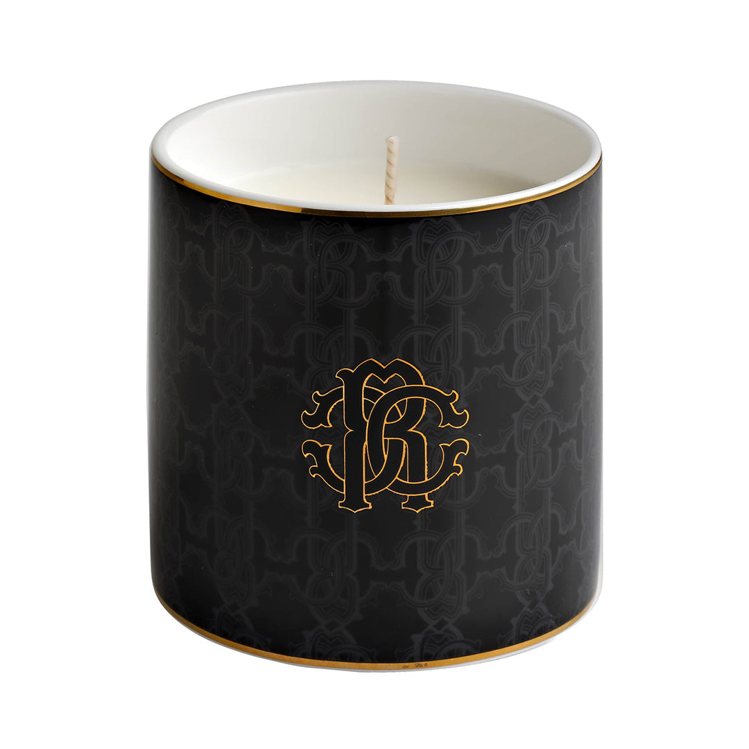 Black Monogram Gold Scented Candle