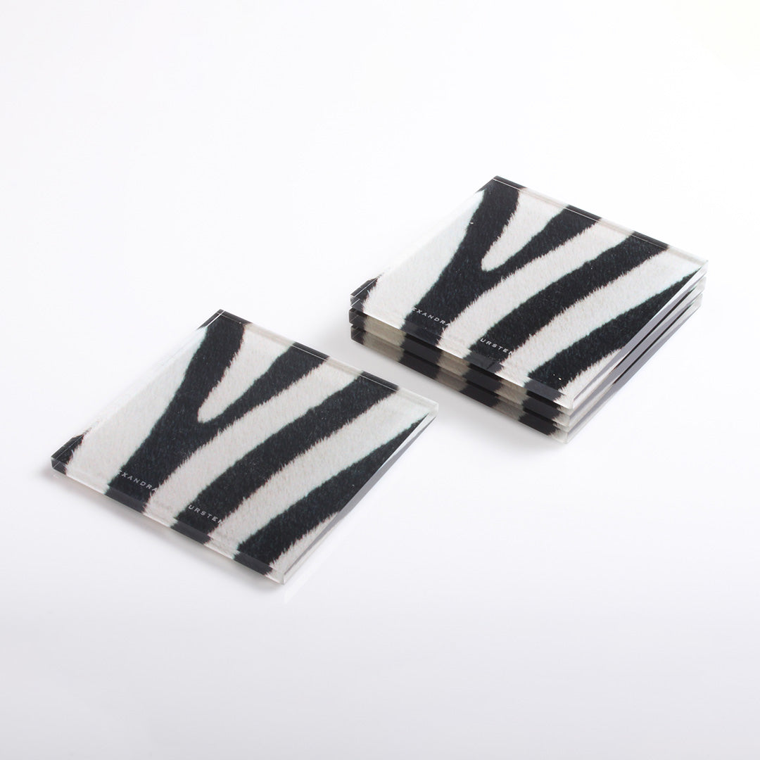 Coaster Set in Zebra Print - Set of 4