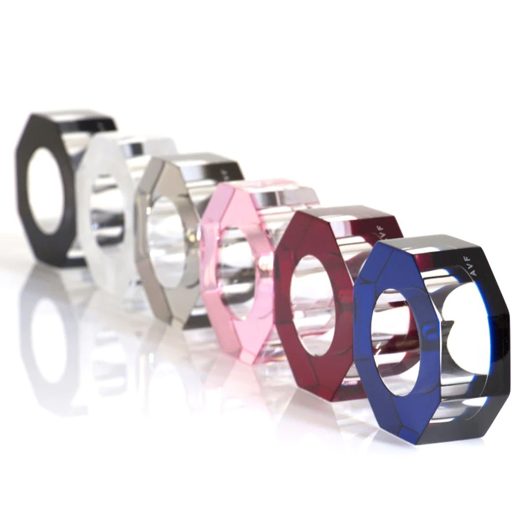 Bolt Dining Ring Set in Multi Jewel- Set of 6