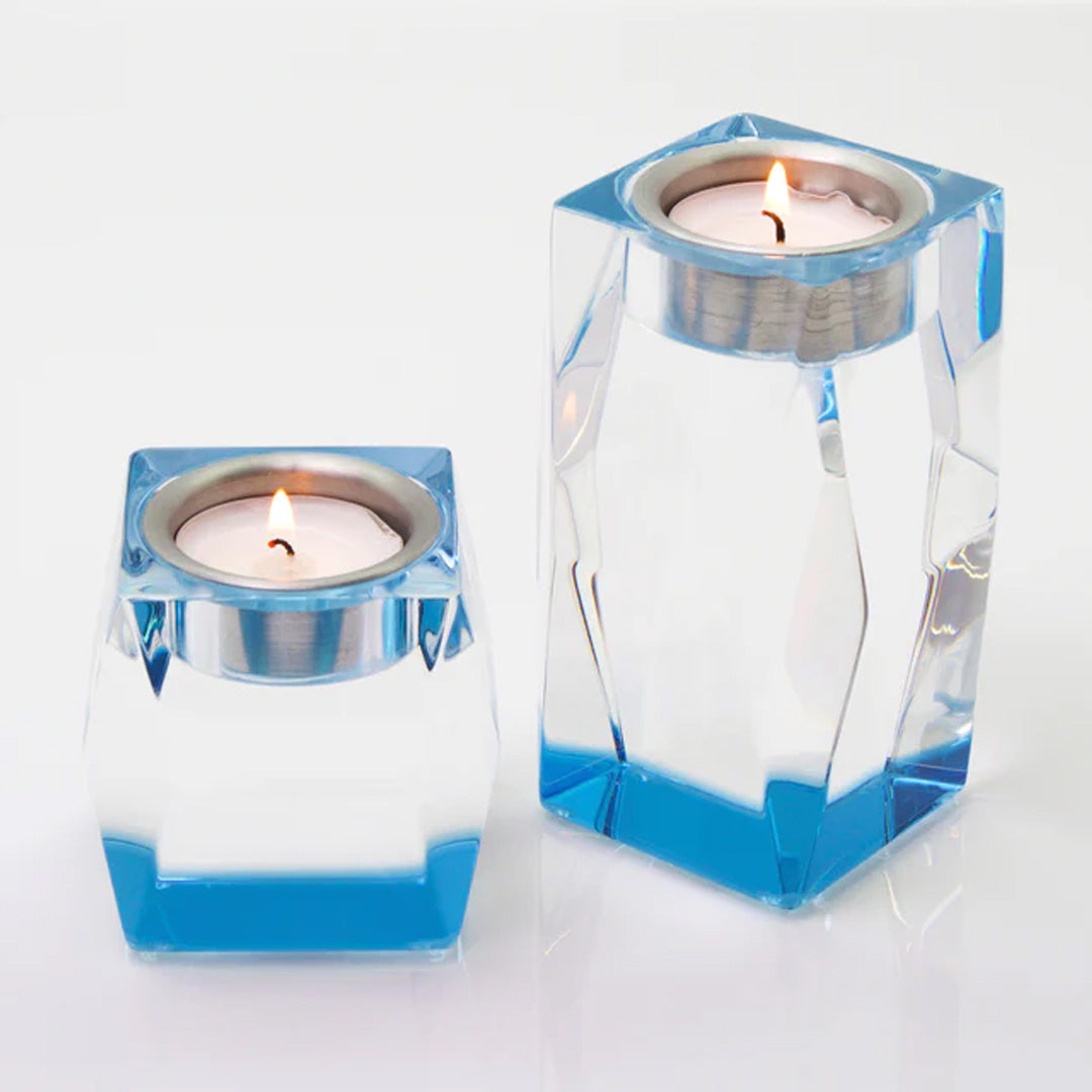 Tealight Candleholder in Blue - Tall