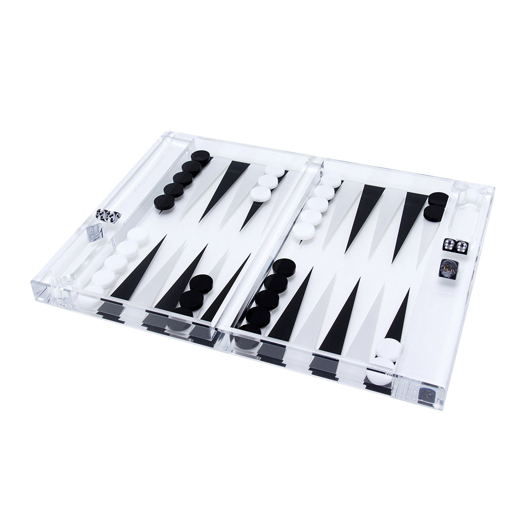 Rockwell Backgammon Set in Black & White