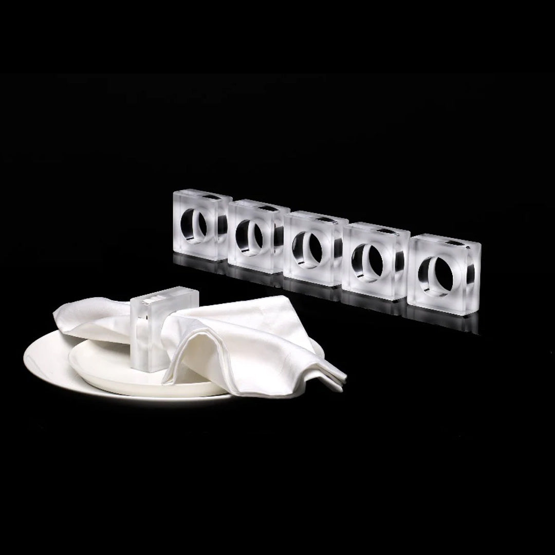 Dining Ring Set in White - Set of 6