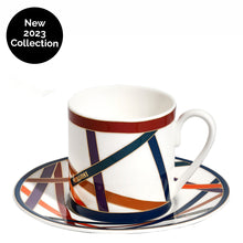 Load image into Gallery viewer, Nastri Espresso Coffee Cup &amp; Saucer - Multicolour - Set of 2