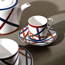 Load image into Gallery viewer, Nastri Espresso Coffee Cup &amp; Saucer - Multicolour - Set of 2