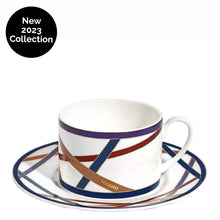 Load image into Gallery viewer, Nastri Tea Cup &amp; Saucer - Multicolour - Set of 2