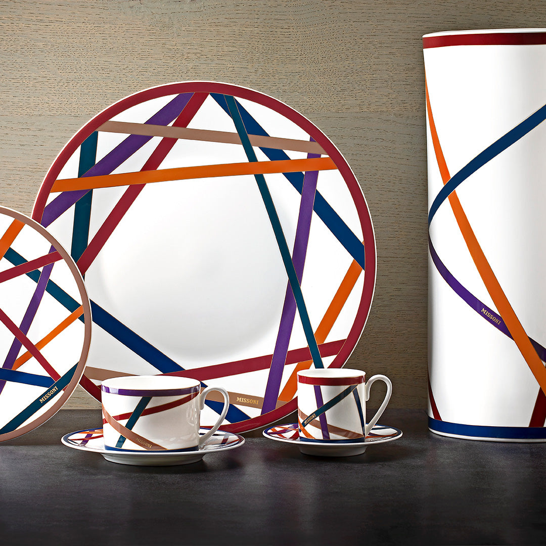 Missoni Home | Nastri Tea Cup & Saucer - Multicolour - Set of 2