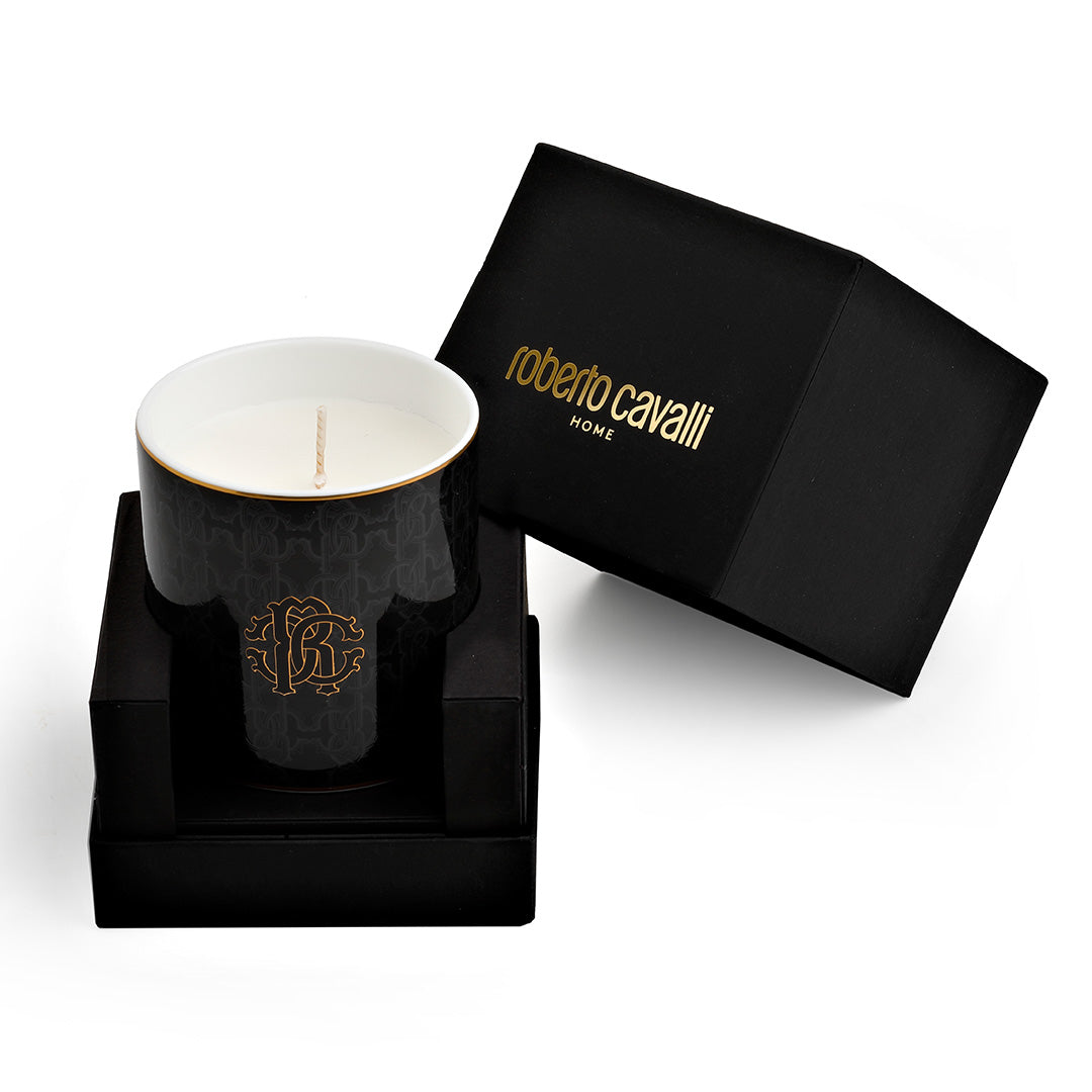 Black Monogram Gold Scented Candle