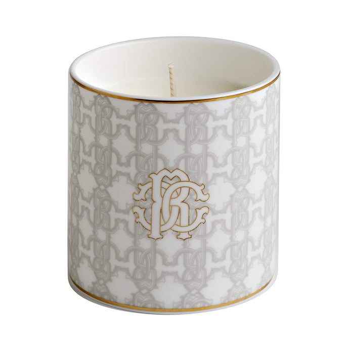 White Monogram Gold Scented Candle
