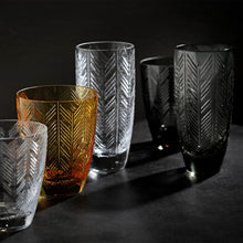 Load image into Gallery viewer, Zig Zag Amber Water Glass - Set of 6