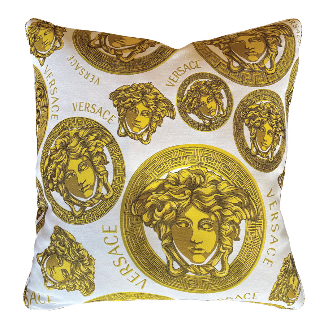 Versace Pillow - Medusa White+Gold