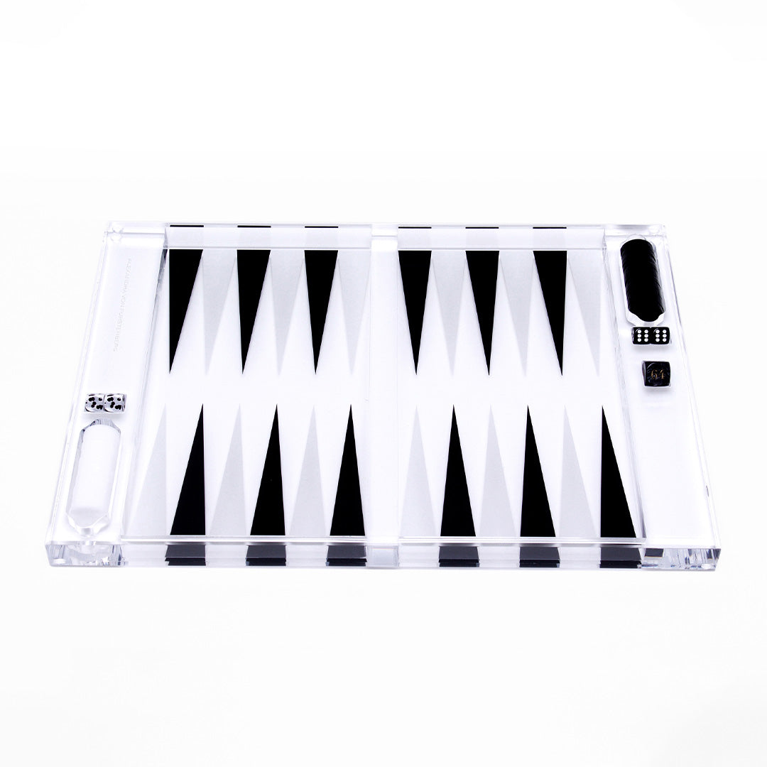 Rockwell Backgammon Set in Black & White